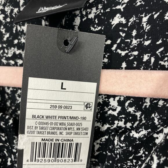 Mossimo Shirt Dress Size Large Black White Print Long Sleeves New - Picture 9 of 14